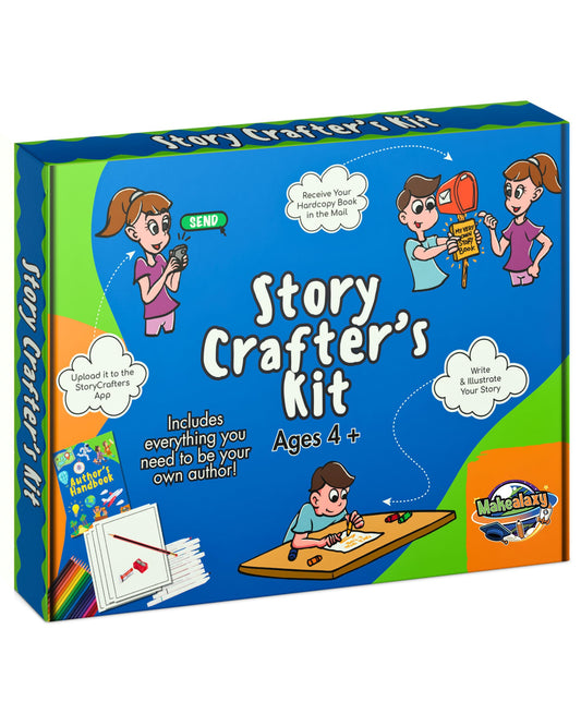 Makealaxy Story Crafters cover design showing a bright, inviting hardcover book.