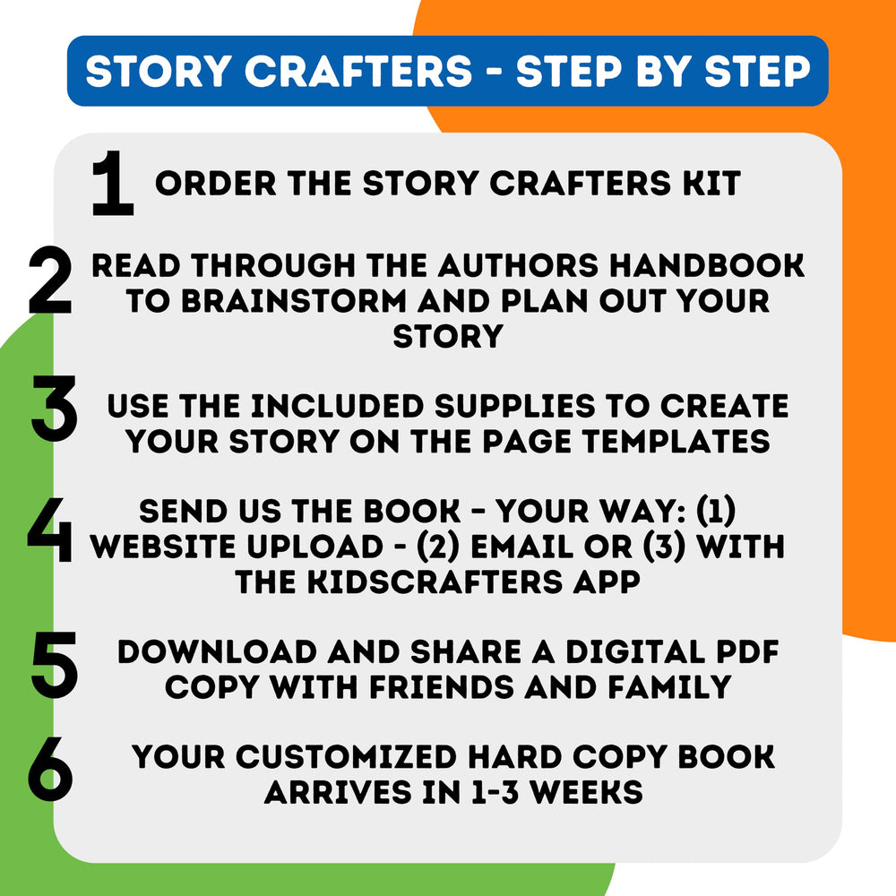 Illustration pages from Makealaxy Story Crafters inviting kids to color and create.