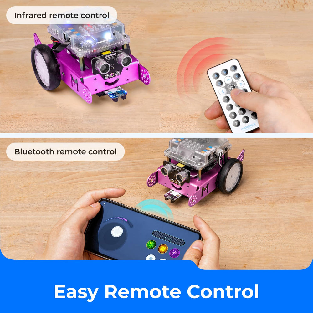 Makeblock mBot obstacle-avoidance feature demonstrates responsive obstacle detection.