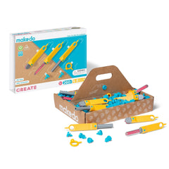Makedo Create kids building with cardboard promotes collaborative play and problem solving