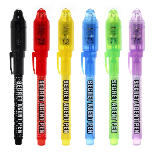 MALEDEN invisible ink pen set reveals secret messages with UV light for kids