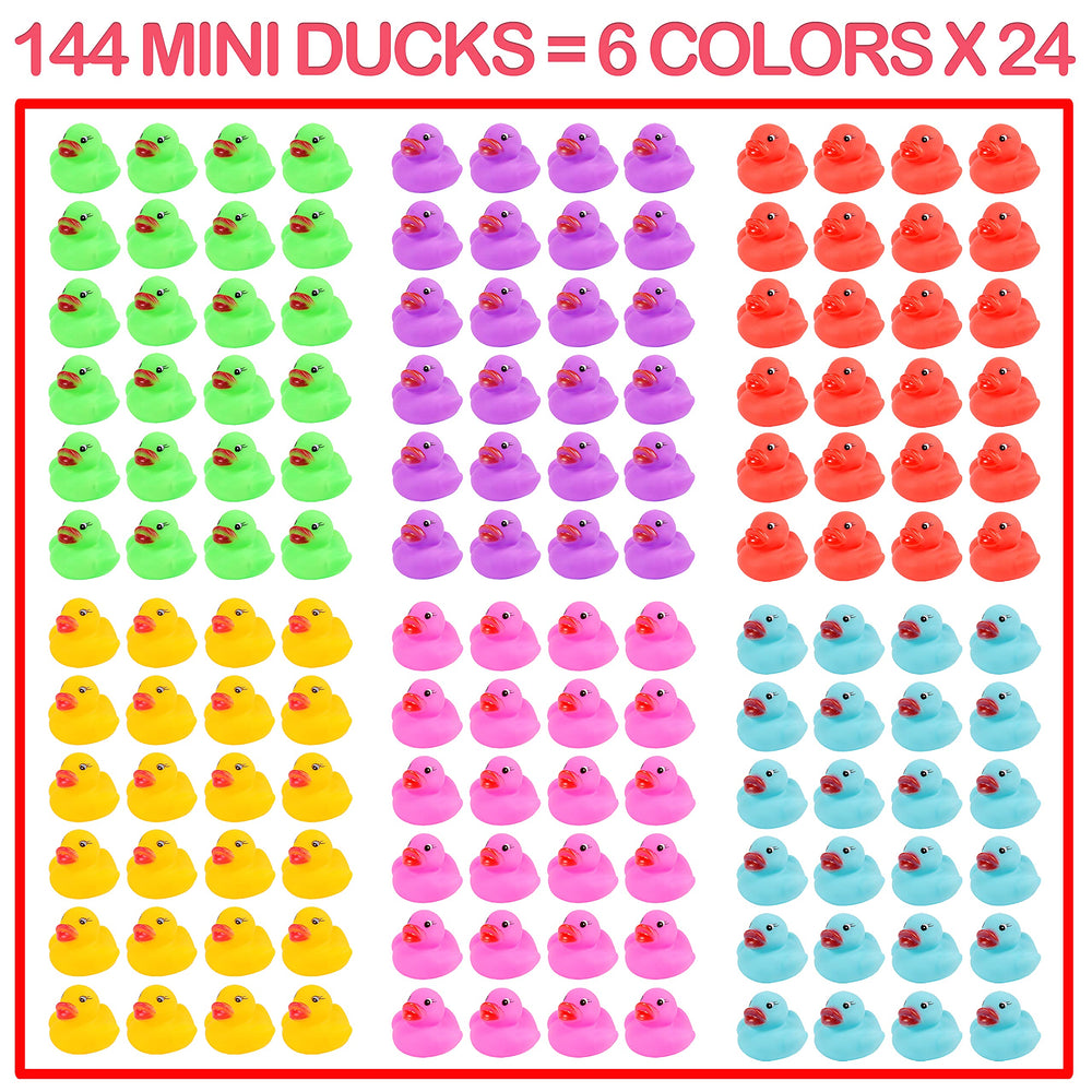 Maliweg mini rubber ducks in six colors float for bath or party play.