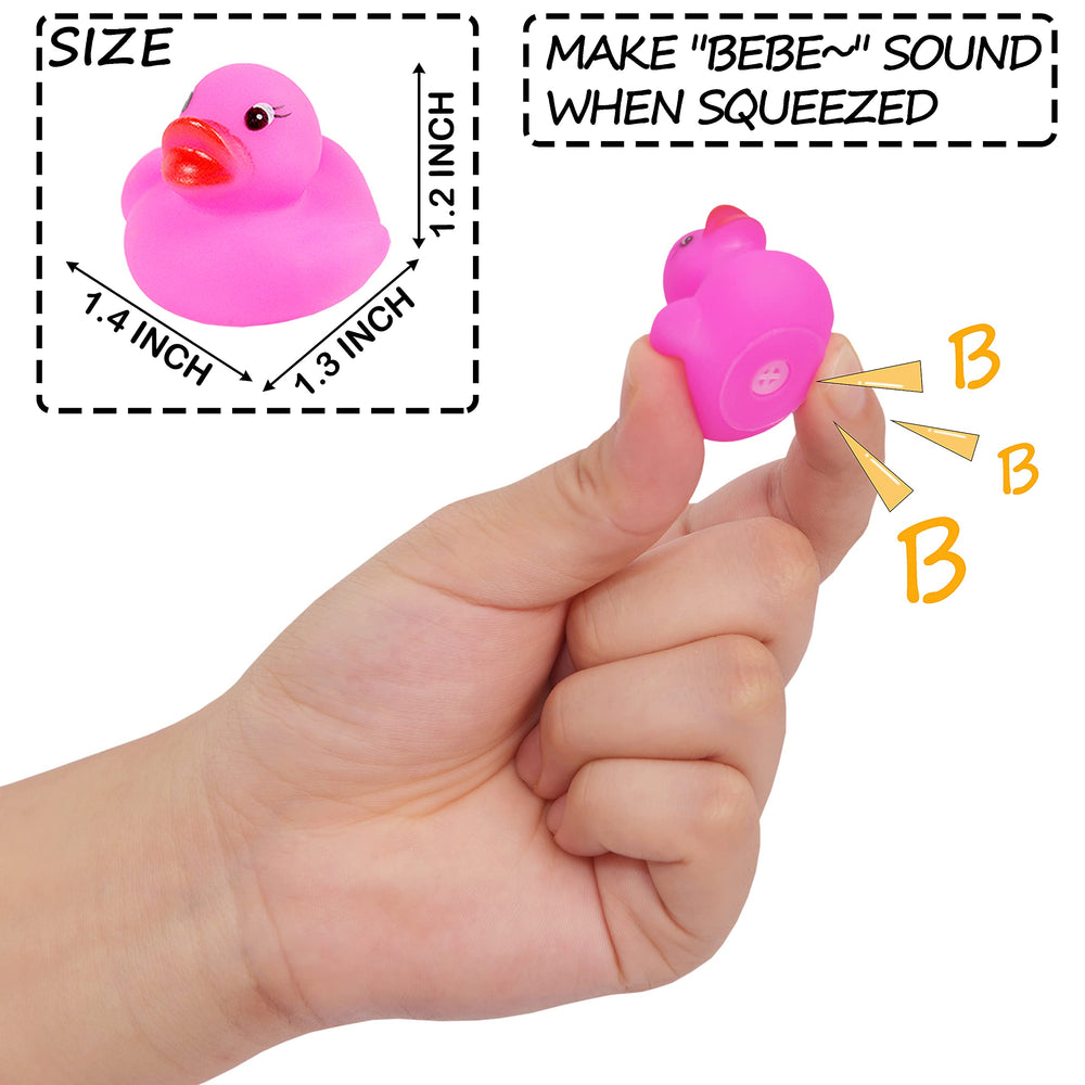 Maliweg rubber ducks float and squeak when squeezed during bath time.