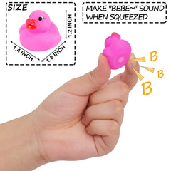 Maliweg rubber ducks float and squeak when squeezed during bath time.