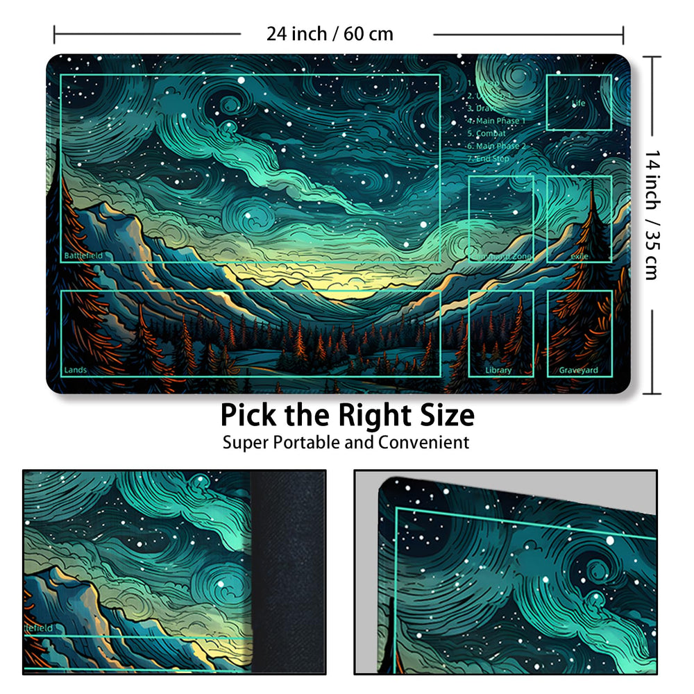 Malqiqi Playmat card-friendly top design supports fast draws and taps.
