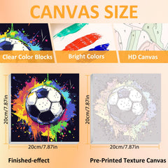 Mandun soccer paint by numbers waterproof canvas supports mess-free painting.