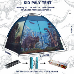 Mnagant dinosaur tent kids playing indoors and outdoors