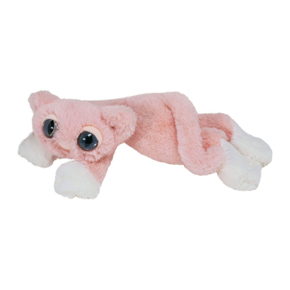 Manhattan Toy Mochi pink cat plush with oversized paws for cuddling and comfort.