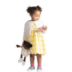 Manhattan Toy Playdate Harper companion bear, removable scarf adds cozy accessory
