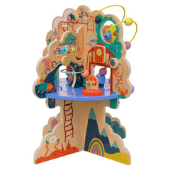 Manhattan Toy Playground Adventure gliders on tracks encourage exploration and cause-and-effect learning.