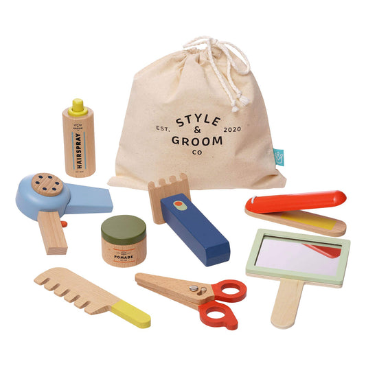 Manhattan Toy Style & Groom wooden grooming set for imaginative play and fine motor practice.