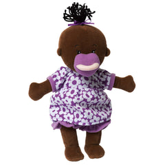 Manhattan Toy Wee Baby Stella Brown doll magnetic pacifier—easy, hands-free care during pretend play.