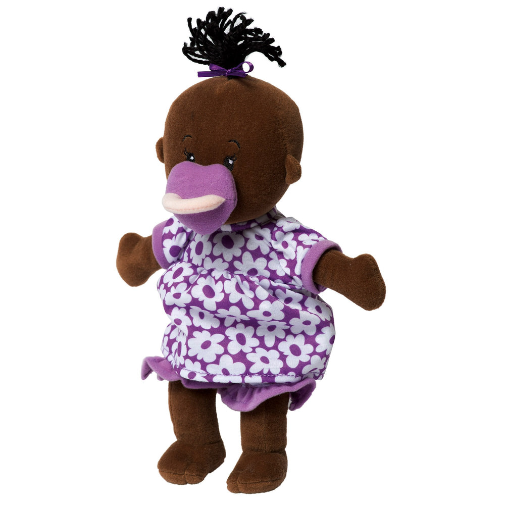 Manhattan Toy Wee Baby Stella Brown doll soft fabric—perfect for cuddles and gentle hugs.