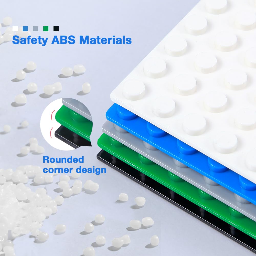 Mannidoo ABS baseplates are durable with rounded corners for safe play.