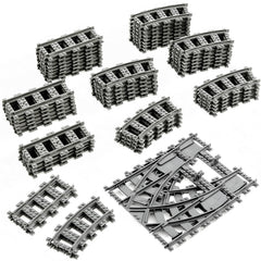 MANNIDOO Classic City Train Tracks 54-piece set with curved sections supports imaginative layouts.