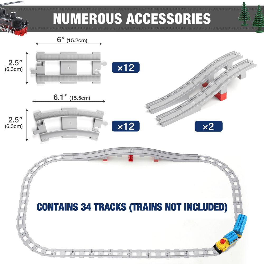 MANNIDOO straight tracks provide stable, seamless connections for smooth train runs.