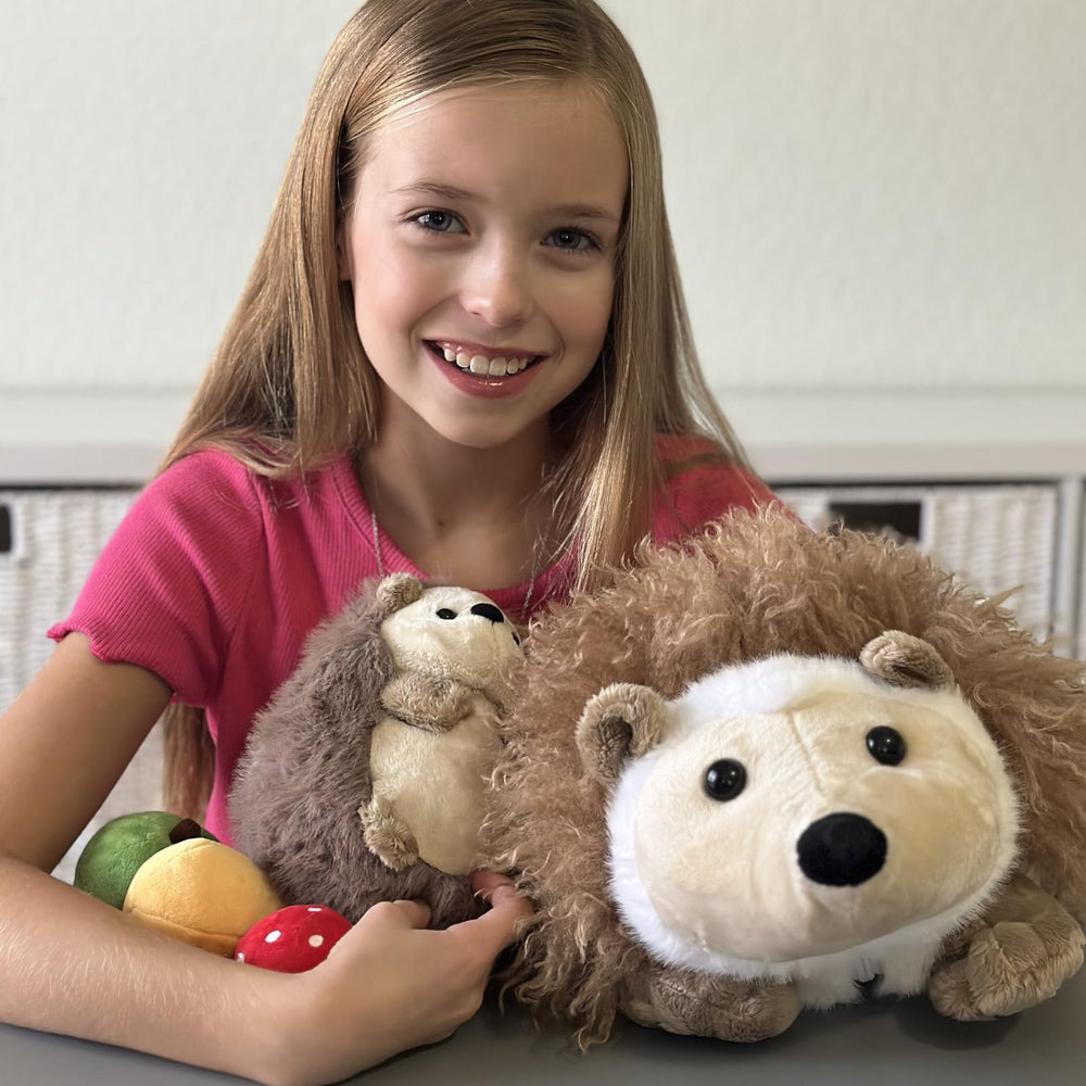 MaoGoLan Baby Hedgehog plush invites cuddle and cooperative play with siblings.
