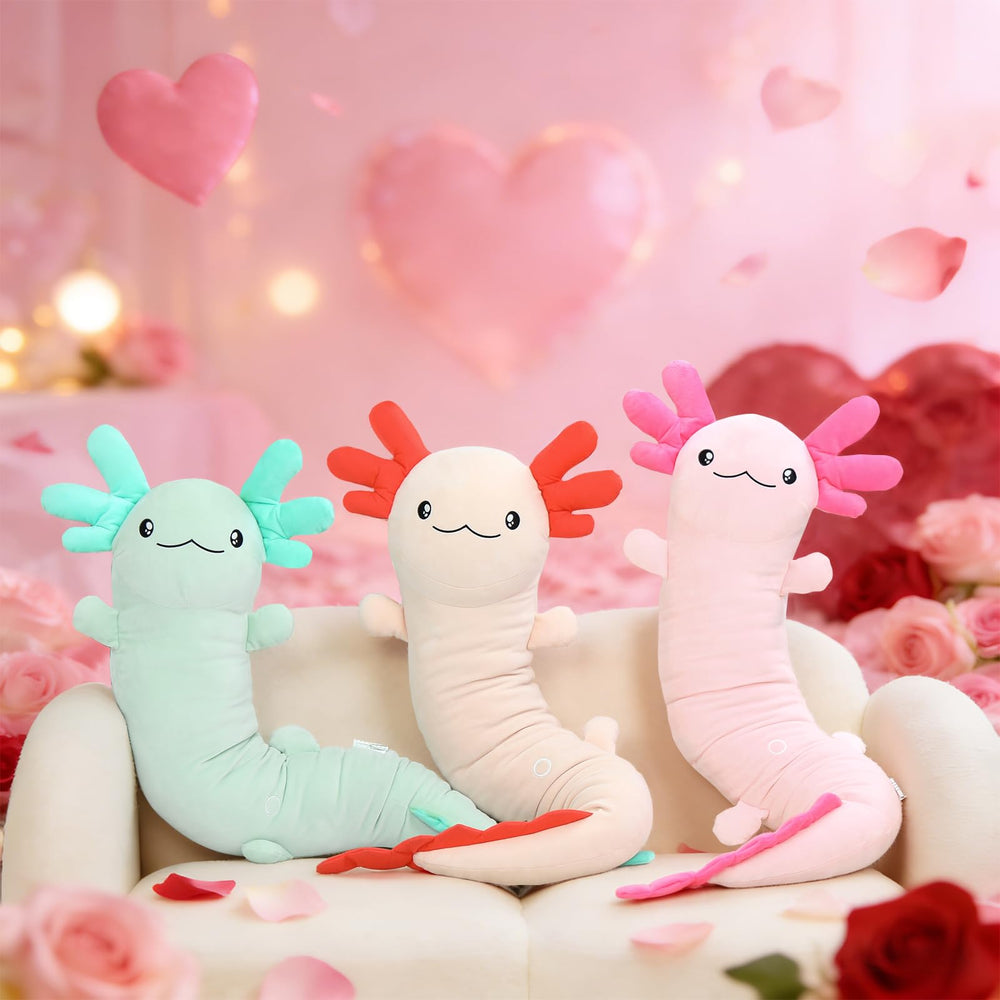 MaoGoLan care tip for axolotl plush helps restore fluff after unpacking.