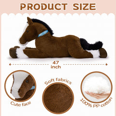 MaoGoLan CPSIA-certified plush horse, safe soft toy for toddlers