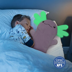 MaoGoLan embroidery-smiling eyes axolotl plush exudes friendly charm for kids.
