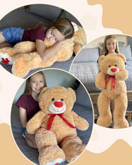MaoGoLan giant teddy bear close-up showing ultra-soft plush fur for cuddling