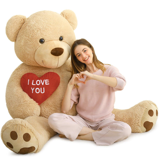 MaoGoLan 5ft giant teddy bear with red heart for heartfelt gifting and cozy moments.