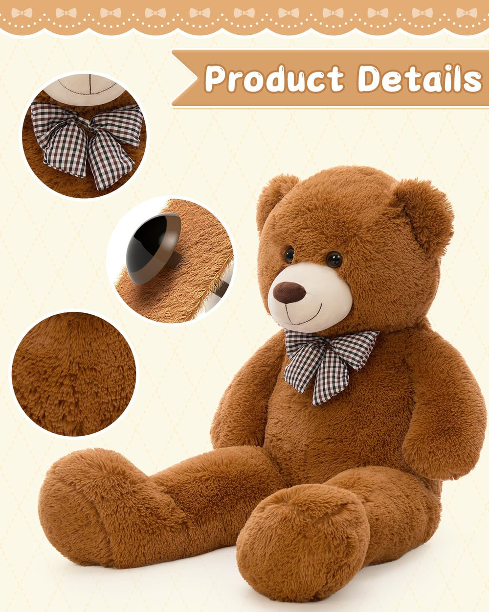 MaoGoLan giant teddy bear ultra-soft fabric ideal for comforting hugs