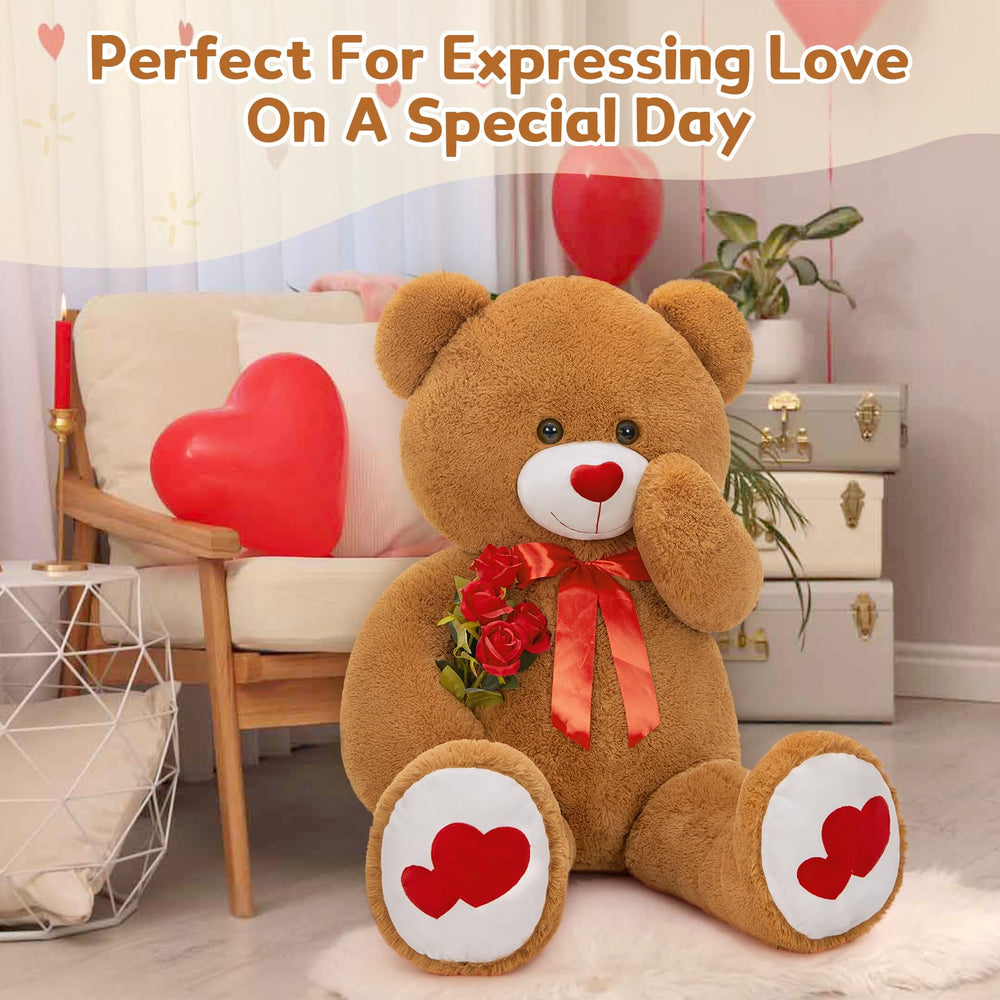 MaoGoLan teddy bear Valentines gift, 47-inch centerpiece for celebrations.
