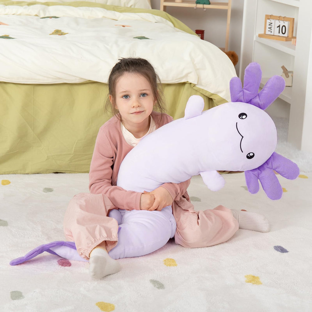 MaoGoLan glow-in-the-dark axolotl plush glows softly for night-time ambience.