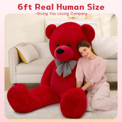 MaoGoLan life-size teddy bear closeup, ultra-soft fur ideal for cozy snuggles.