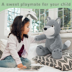MaoGoLan 22-inch wolf plush a friendly playtime companion and family member.