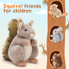 MaoGoLan fluffy tail detail on squirrel plush for cozy touch.
