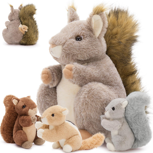 MaoGoLan realistic squirrel plush face close-up for lifelike charm.