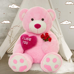 MaoGoLan teddy bear decor in a cozy bedroom setting.