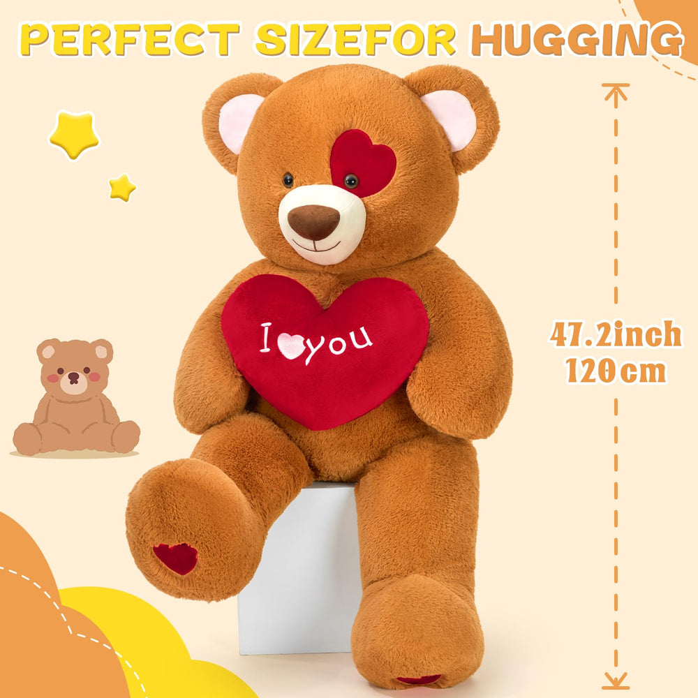 MaoGoLan valentines teddy bear with heart, perfect for proposals or anniversaries.