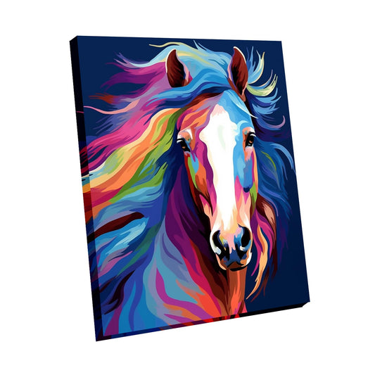 Maomaomi horse-head paint-by-numbers framed canvas for a relaxing creative outlet.