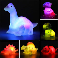 Mapixo glowing dinosaur bath toy in water for engaging bath time.