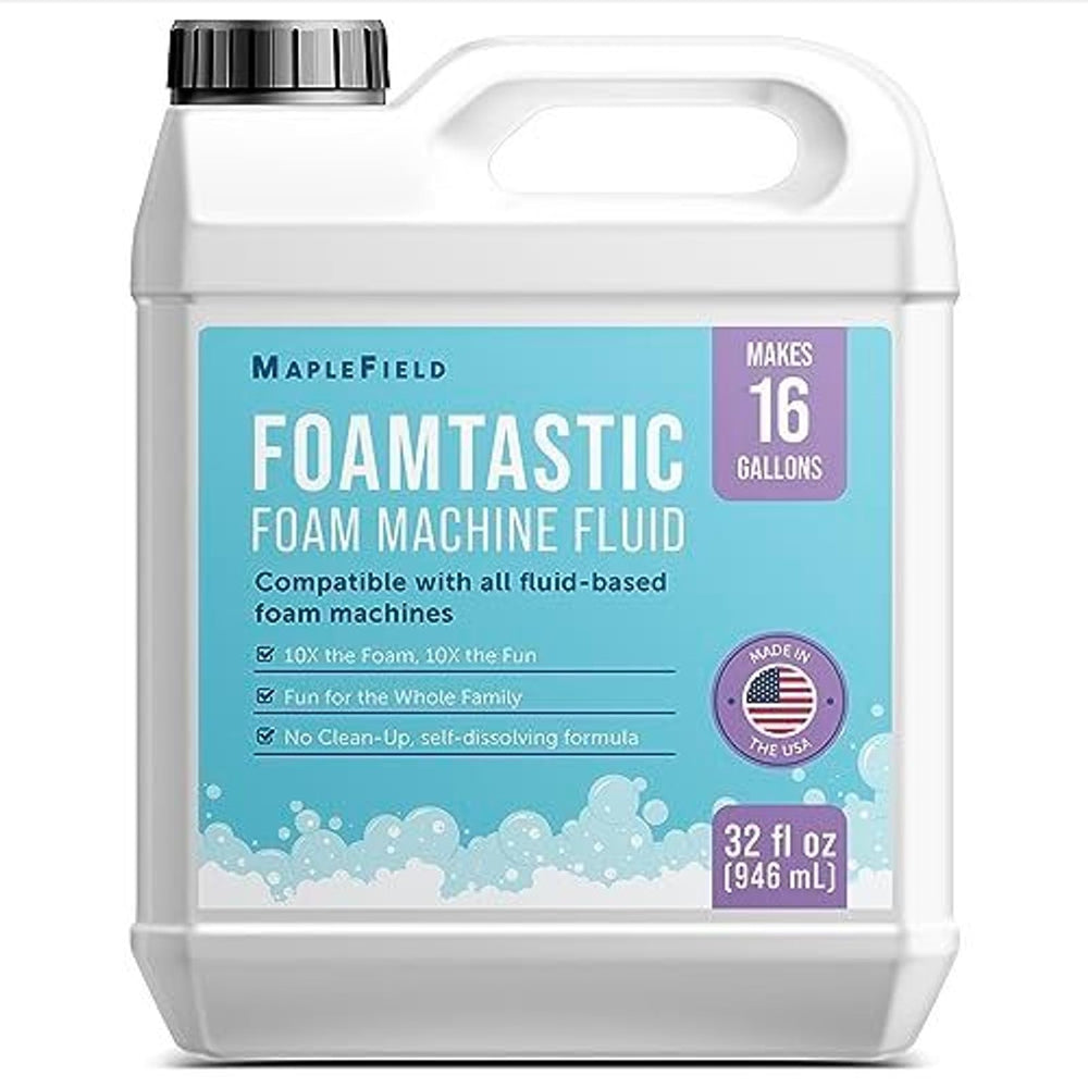 Maplefield Foam Machine in a backyard party creating playful foam for guests.