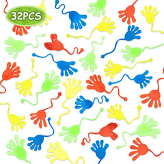 MAQIHAN 32pcs Sticky Hands red offer tactile fun and wall-sticking play.