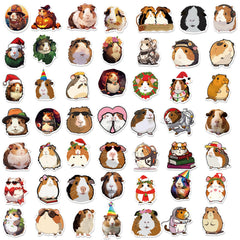 MAQIYI Guinea Pig Stickers—vibrant cavy designs for water bottles and skateboards.