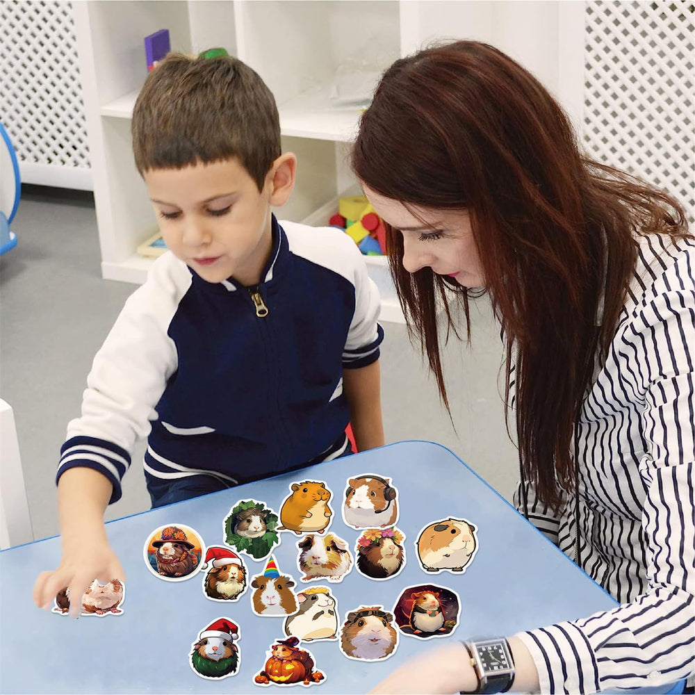 MAQIYI Guinea Pig Stickers—removable adhesive for easy repositioning.