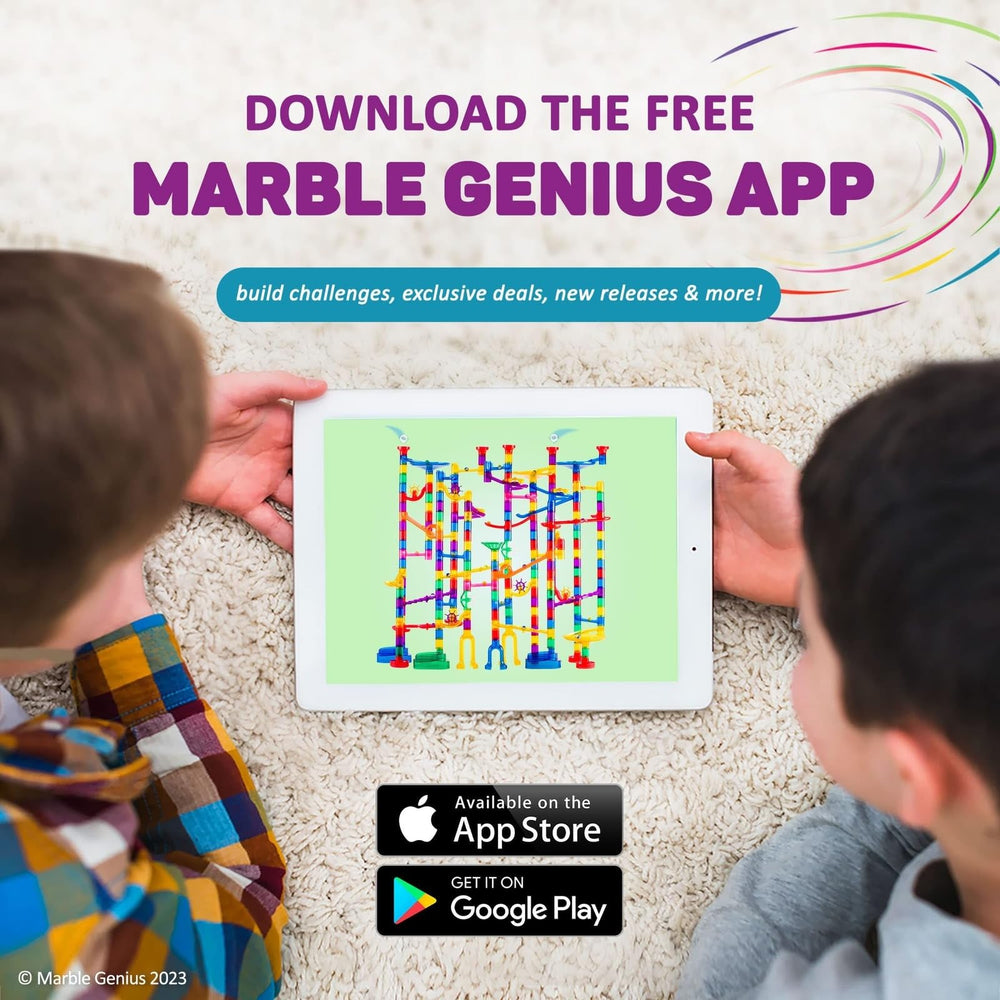 Marble Genius app access: interactive building challenges and step-by-step guidance