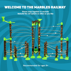 App access offers interactive guides and challenges to extend marble racing fun.