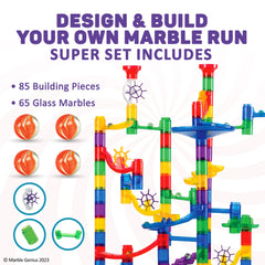 Marble Genius family building session shows collaborative play and problem solving.