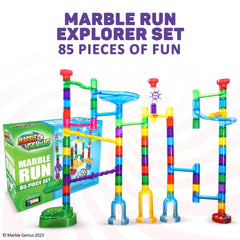 Marble Genius glass marbles provide weight for smooth, realistic marble runs.