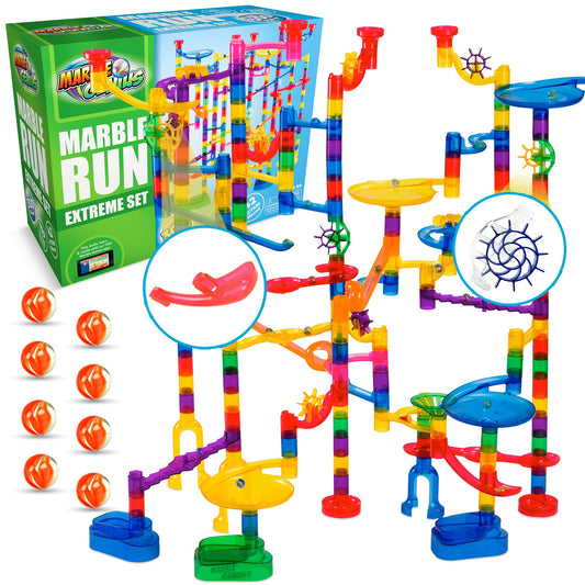 Marble Genius Marble Run Extreme Set assembly with secure connectors for stable builds