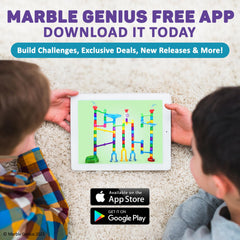 Marble Genius Marble Run Extreme Set family play promotes collaboration and creativity