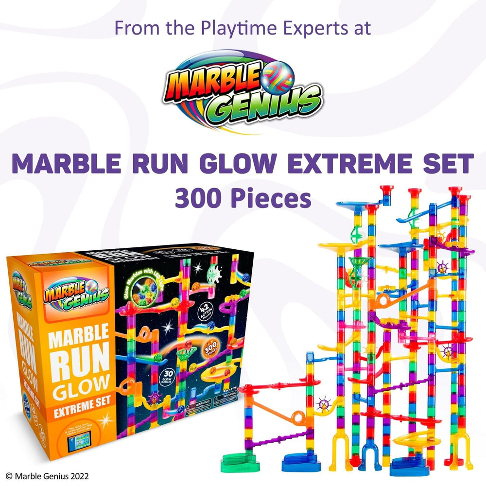 Marble Genius transparent pieces showcase marble racing in motion.