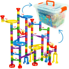 Marble Mania building pieces snap together easily for sturdy constructions.