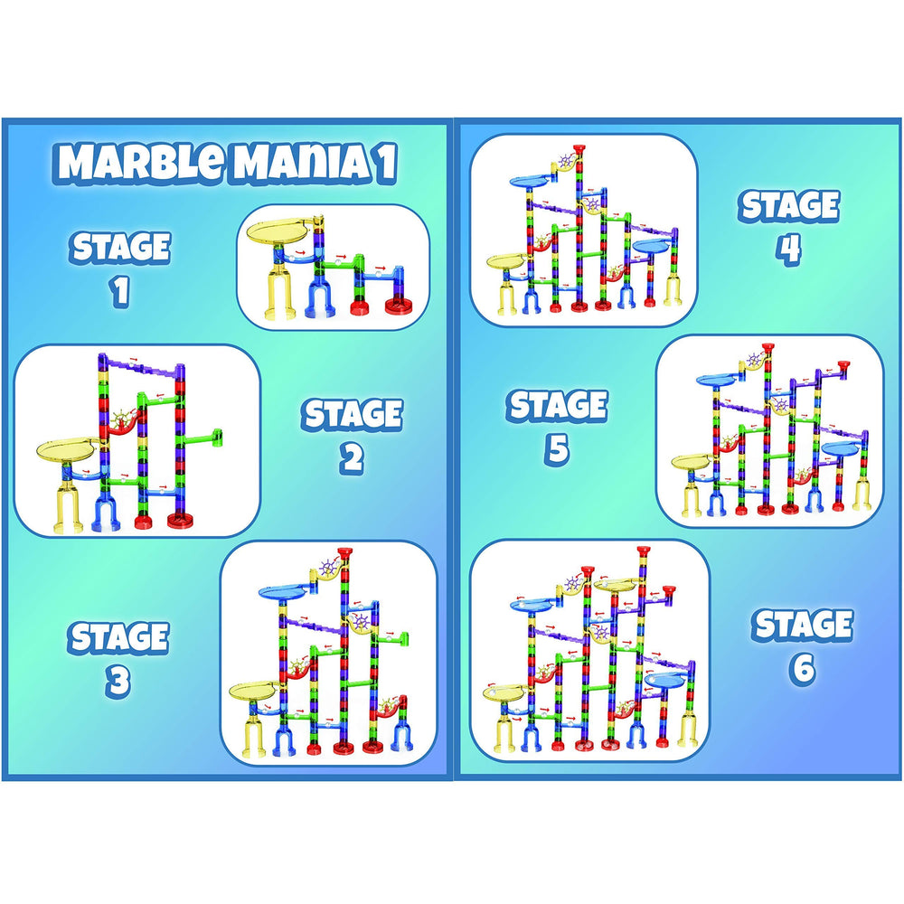 Marble Mania multiple marble run ideas spark imaginative play.